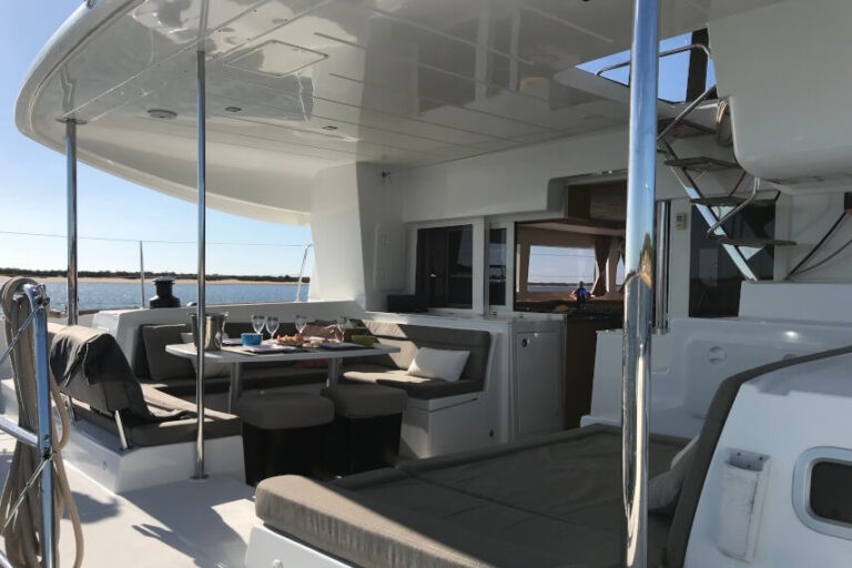 Catamaran table and sofas for rent in Ibiza