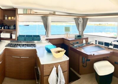 Galley and nav station of Lagoon 46
