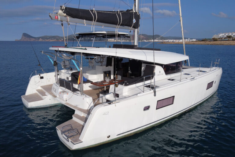Catamaran Lagoon 42 sailing in Ibiza