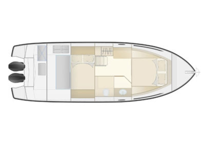 Ibiza powerboat goa 9 daytona 34 sketch double cabines